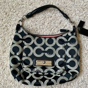 Black and White Coach Shoulder Bag
